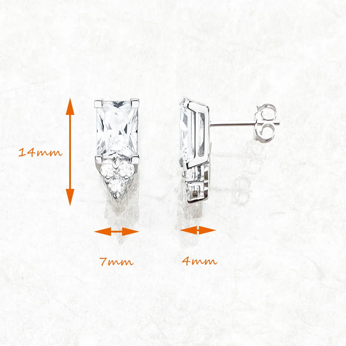 925 Sterling Silver Stylish Ear Studs For Women Elegant Design