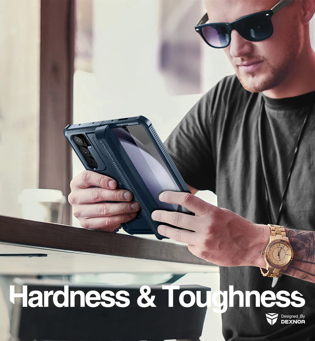 For Samsung Galaxy Z Fold 5 Full Body Shockproof Rugged Bumper Case With S Pen Slot & Built-In Screen Protector