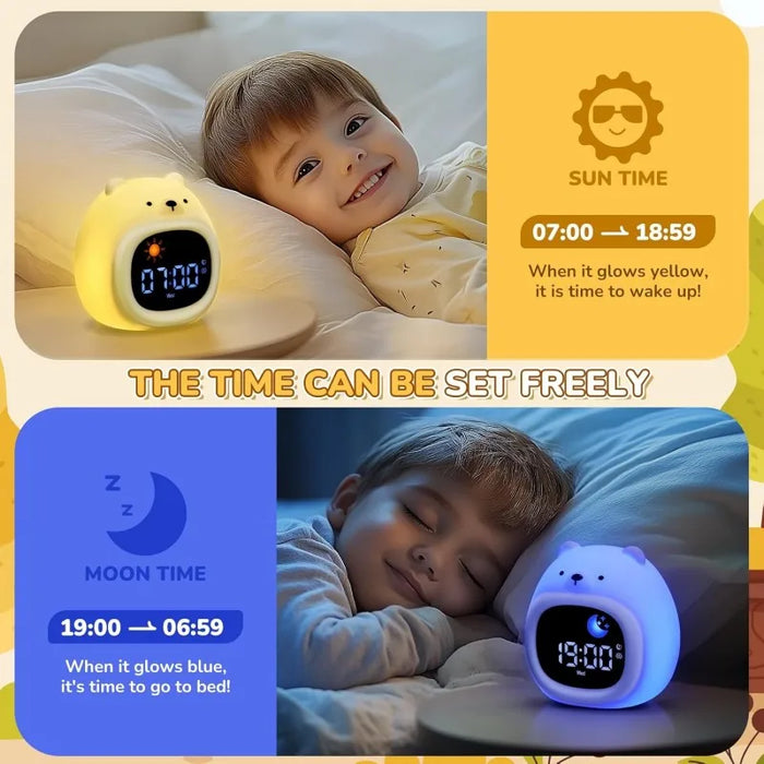 Kids Sleep Training Clock With Night Light & White Noise 9 Colors