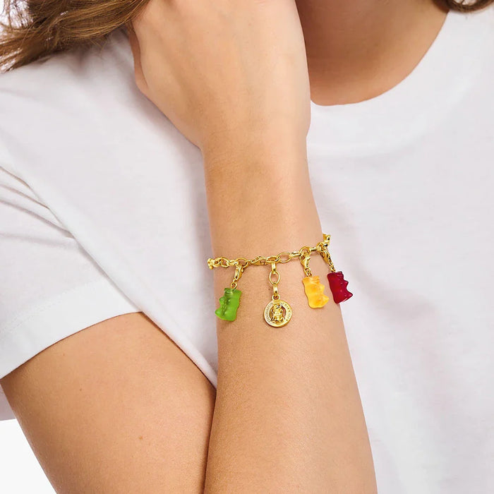 925 Sterling Silver Gold Plated Link Chain Charm Bracelet Cute For Women & Men Fine Jewelry Accessory