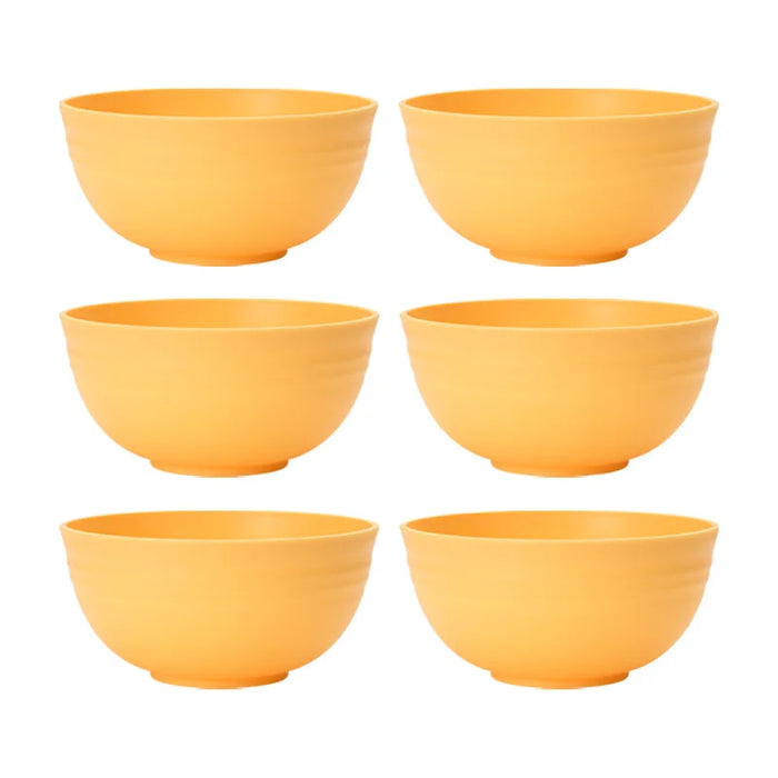 4 / 6 / 8 Piece Reusable Yellow Cereal Bowls Ideal For Food Dessert Camping