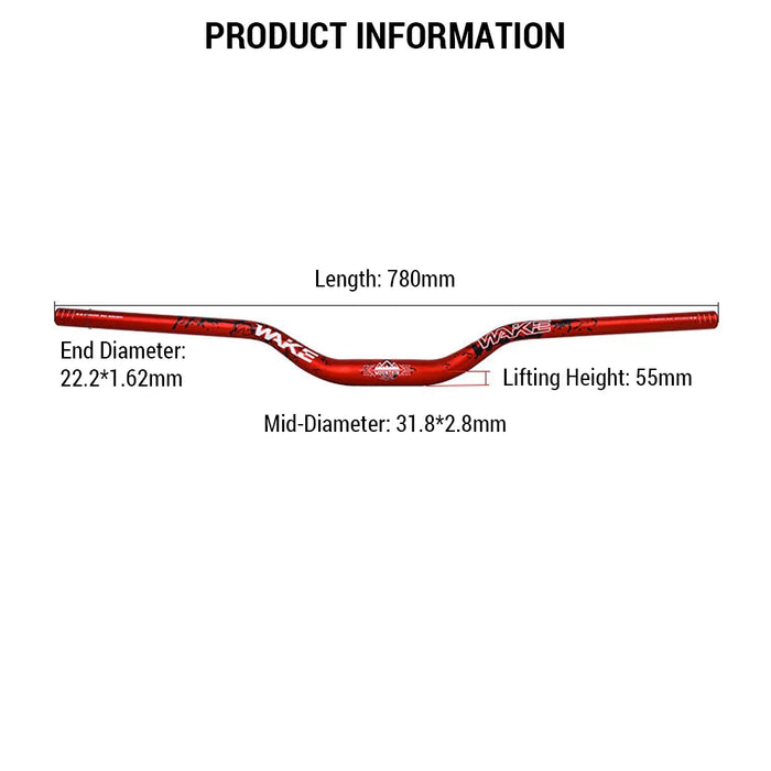 31.8Mm 55Mm Rise 780Mm Length Matte Finish Mtb Handlebar