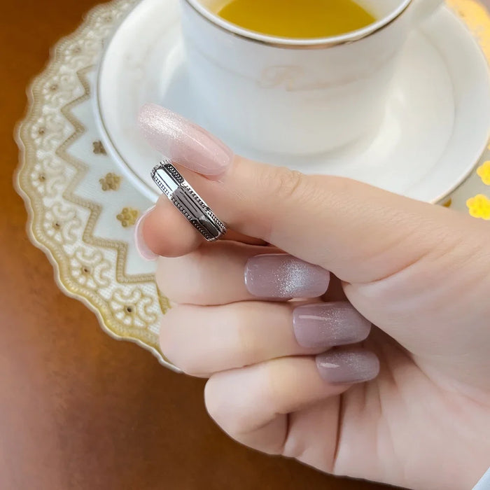 925 Sterling Silver Angular Nine Cornered Band Ring Ethnic Fine Jewelry For Women & Men Autumn