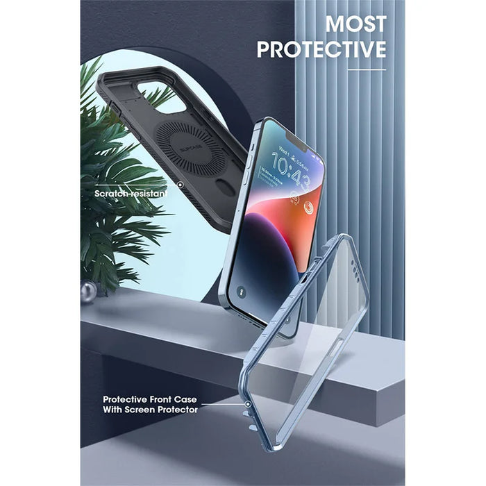 For Iphone 14 Plus 6.7 Inch 2022 Ub Pro Mag Full Body Rugged Case With Built-In Screen Protector Kickstand Belt-Clip