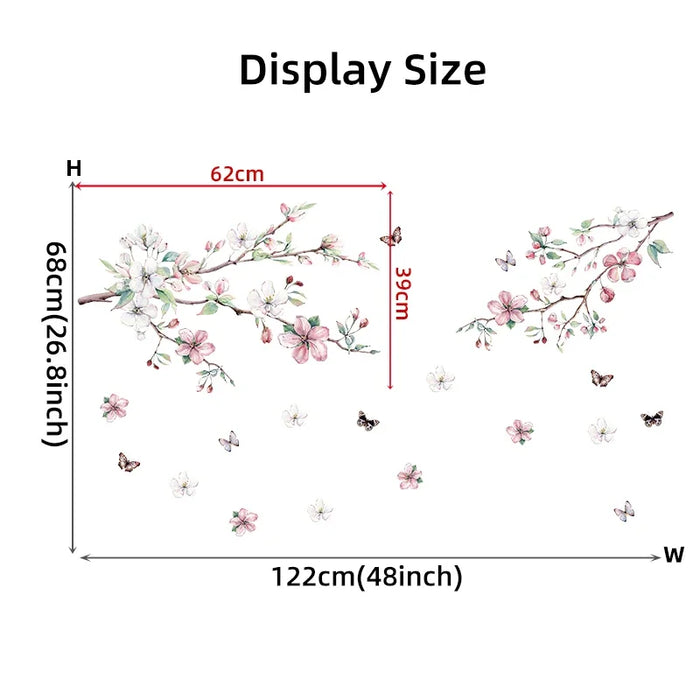 Floral Butterfly Wall Decals For Room Decor