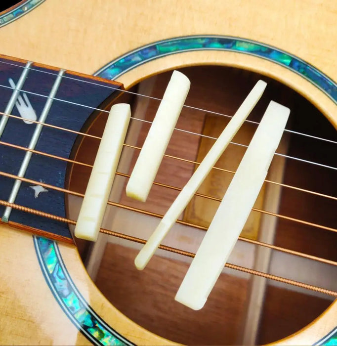 Real Bone Bridge & Saddle For 6 12 String Guitars