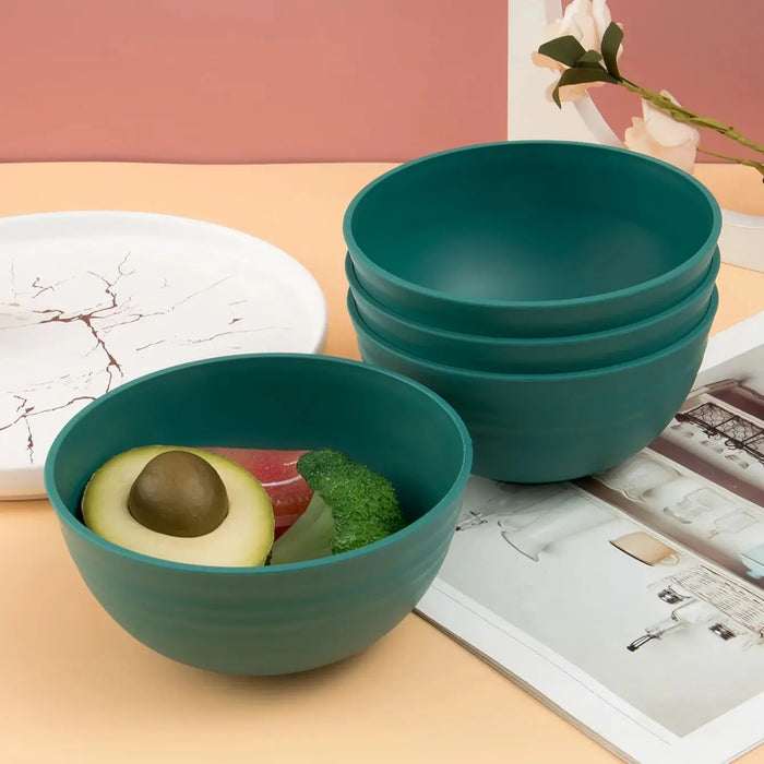 4 / 6 / 8 Piece Reusable Dark Green Cereal Bowls Ideal For Camping