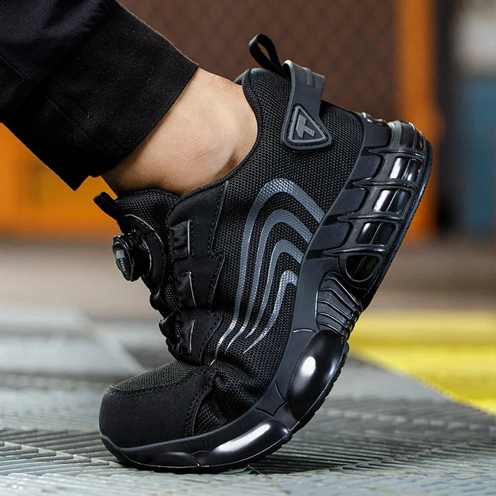 Mens Anti Impact Work Shoes - Safety Pro Fashionable Anti Piercing Fits Rotary Button