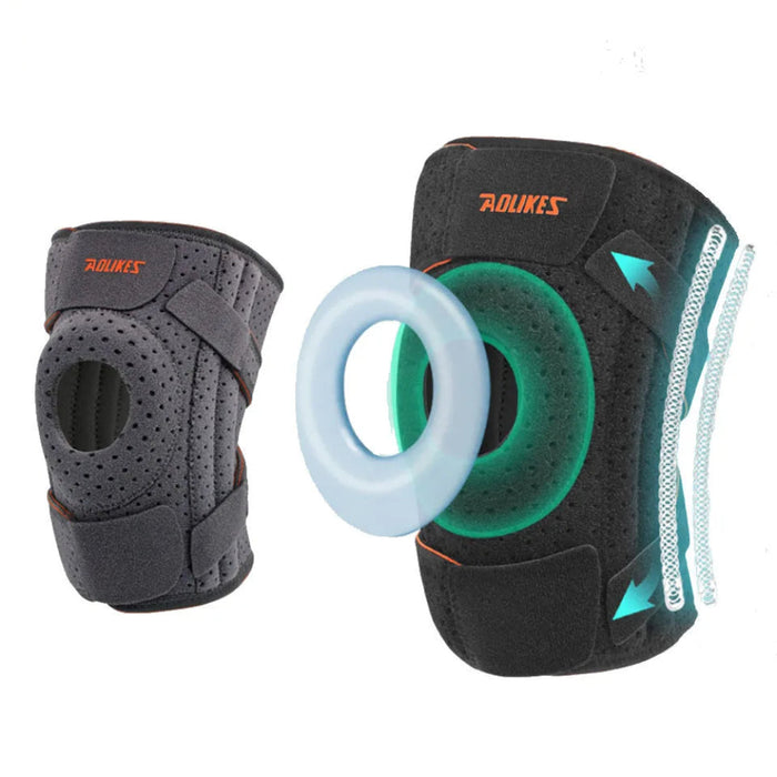 Adjustable Knee Brace With Side Stabilizers Patella Gel Pad For Men & Women