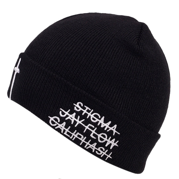 Embroidered Unisex Beanie For Autumn / Winter Hip Hop Cap For Women / Men