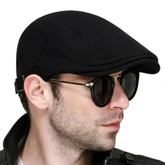 Men Solid Color Newsboy Cap Adjustable British Painter Hat For Spring / Autumn
