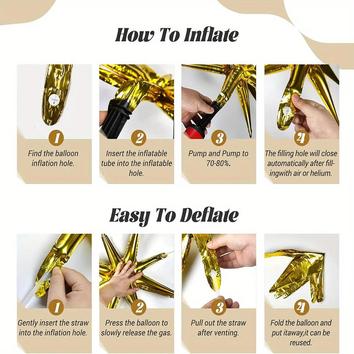 2025 Happy New Year Balloons 113Pcs Black And Gold Balloons Suitable For New Year Reunion Celebrations Birthday Parties Etc