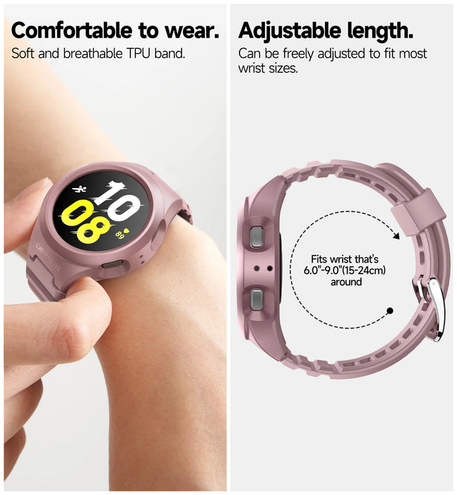 For Samsung Galaxy Watch 4 5 Band With 44Mm Case With Adjustable Strap Band Shockproof Uni-Body Design Case