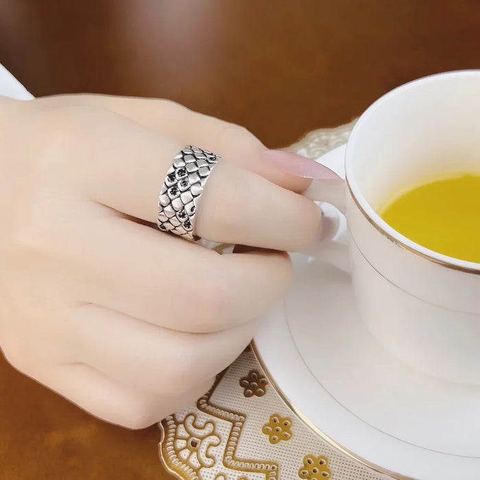 925 Sterling Silver Vintage Snake Ring Women Jewelry European Style