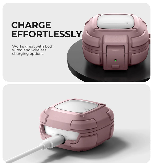 For Samsung Galaxy Buds Fe / Buds 2 Pro / Buds 2 / Buds Pro / Buds Rugged Bumper Shockproof Case With Secure Lock Keychain