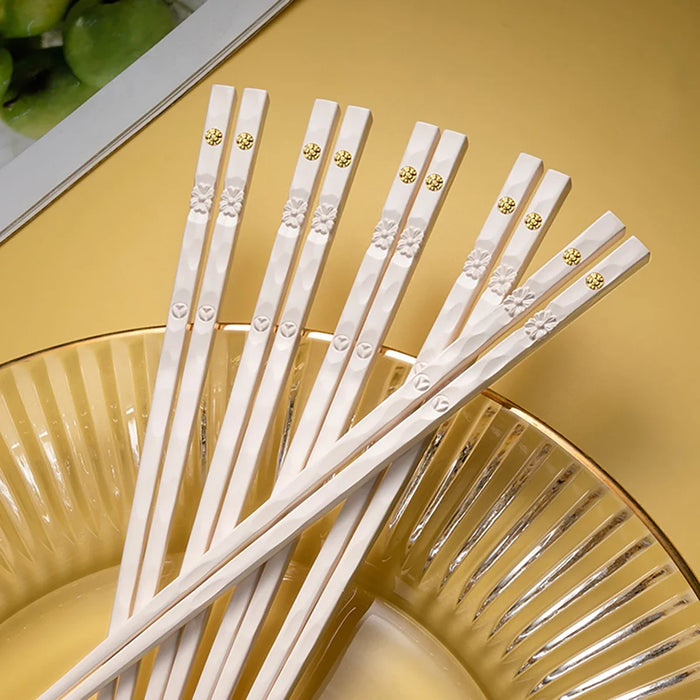 5 Pairs Reusable Korean Chopsticks Non Slip & Washable