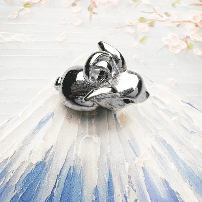 925 Sterling Silver Spring Rabbit Pendant Cute Accessory For Women