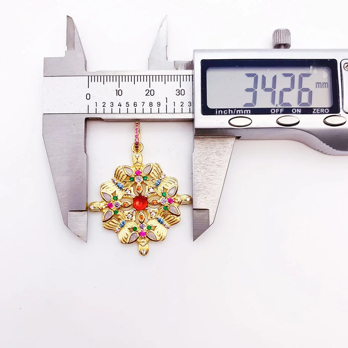 925 Sterling Silver Bohemian Butterfly Kaleidoscope Pendant Gift For Her