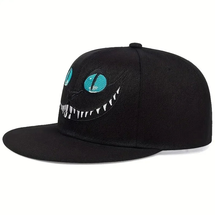 Cartoon Cat Embroidery Hip Hop Hat Adjustable Baseball Cap For Spring / Autumn