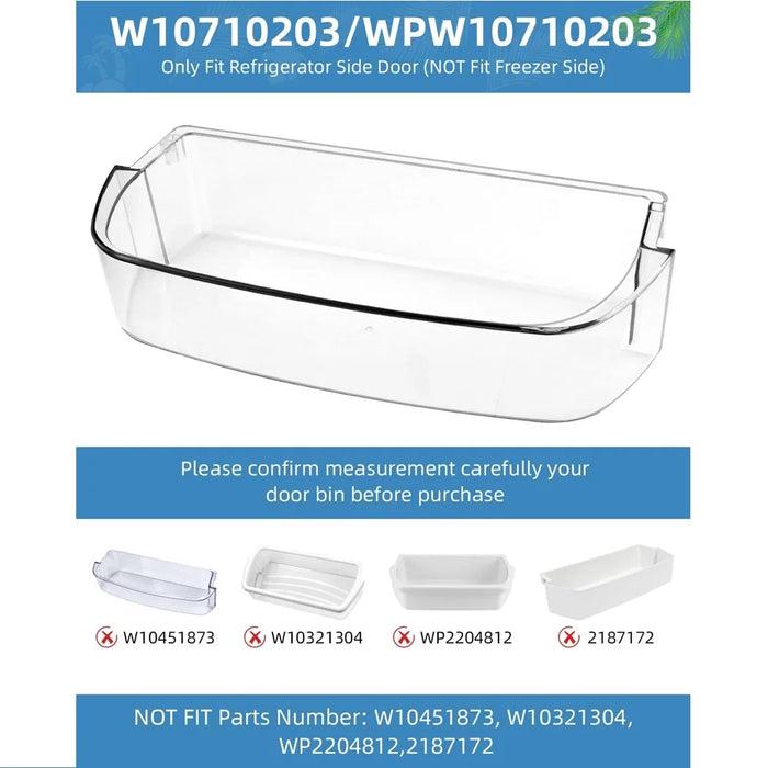 W10710203 Refrigerator Door Bin Fit For Whirl-Pool Ken-More Refrigerators Right Side Bin W10710203 W10451871 Ap6023888