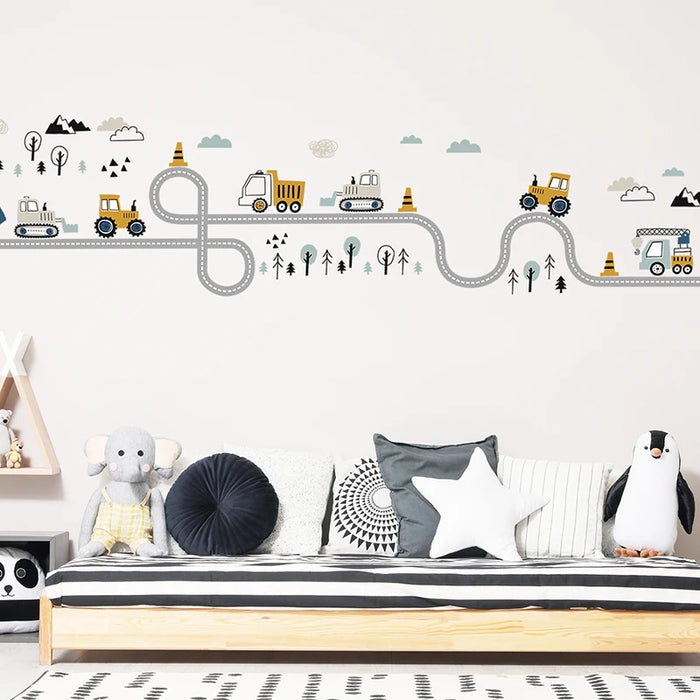 Cartoon Cars Wall Stickers For Kids Room Decor