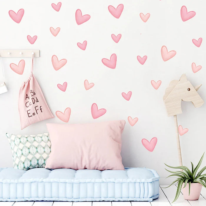60 Piece Heart Wall Stickers For Home Decor