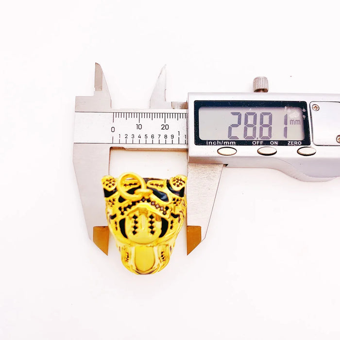 925 Sterling Silver Golden Tiger Pendant Rebel Jewelry For Men & Women