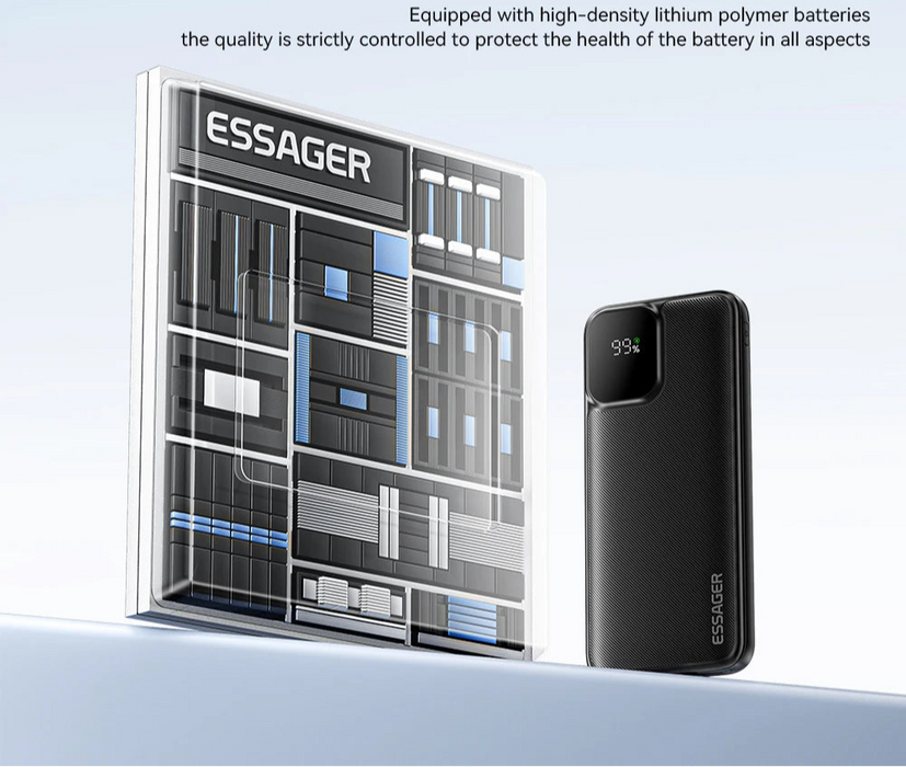 Portable Power Bank 20000Mah With Two Built-In Cables External Battery Pd 22.5W Fast Charging For Iphone16 15 Pro Xiaomi