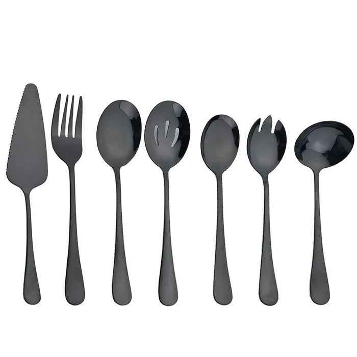 7 Piece Stainless Steel Cutlery Set For Dining And Serving