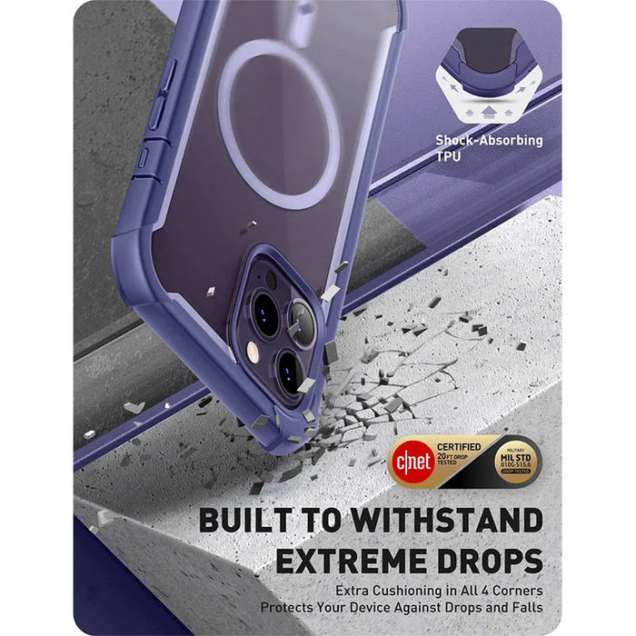 For Iphone 14 Pro 6.1 Inch 2022 Ares Mag Dual Layer Rugged Bumper Case With Built-In Tempered Glass Screen Protector