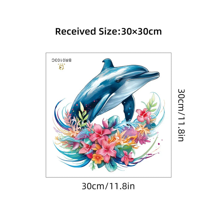 Flower Dolphin Wall Stickers For Bedroom Decor