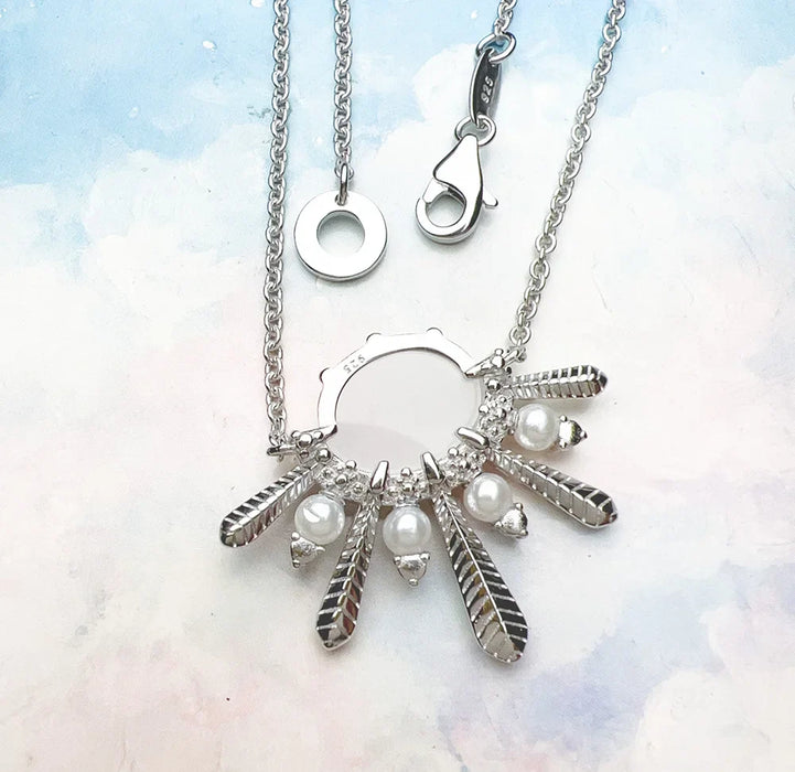 925 Sterling Silver Stunning Sun Necklace & Ring Set For Women