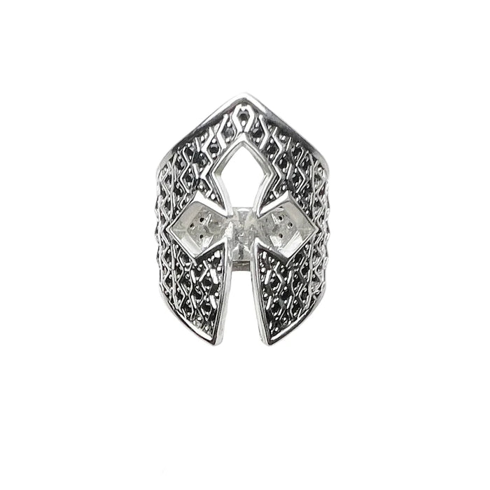 925 Sterling Silver Vintage Knight Helmet Ring