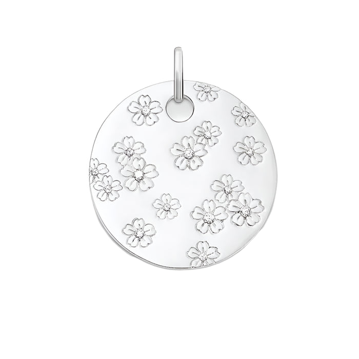 925 Sterling Silver Cherry Blossom Pendant Spring Ornament For Women