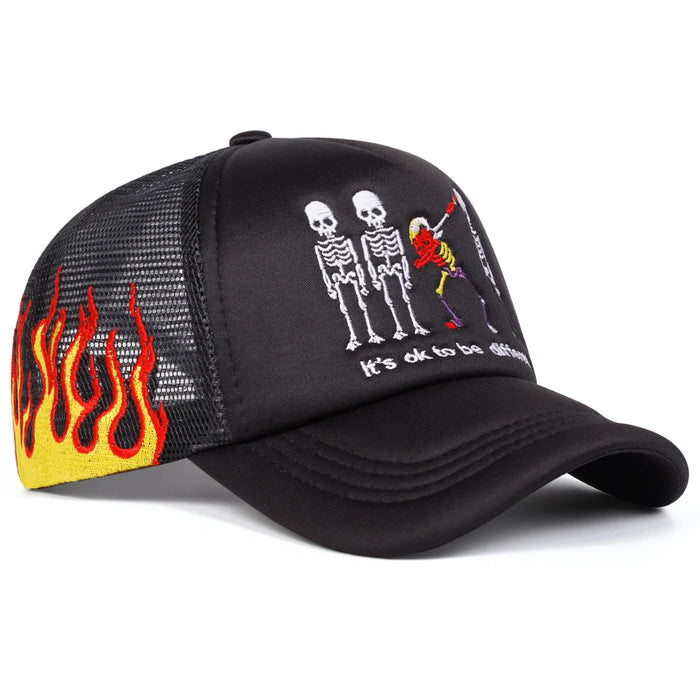 Embroidered Skeleton Baseball Cap Adjustable Sun Hat