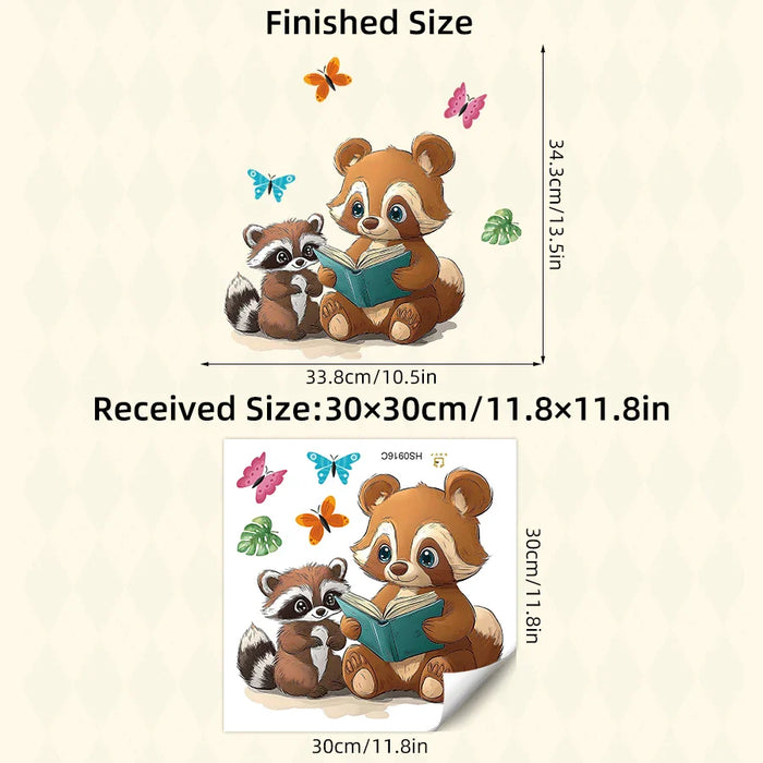 Cartoon Raccoon Wall Decals For Kids Room