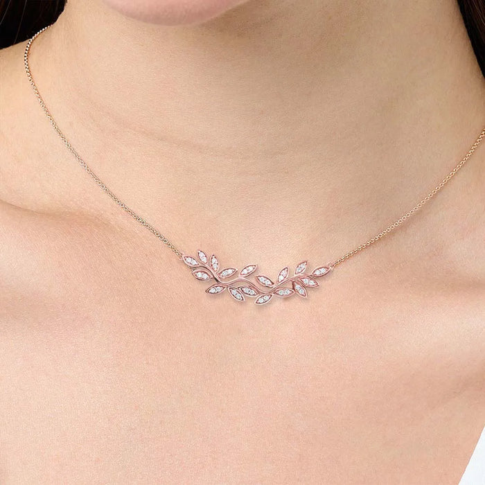 925 Sterling Silver Romantic Gift Tendrils Necklace Link Chain For Women