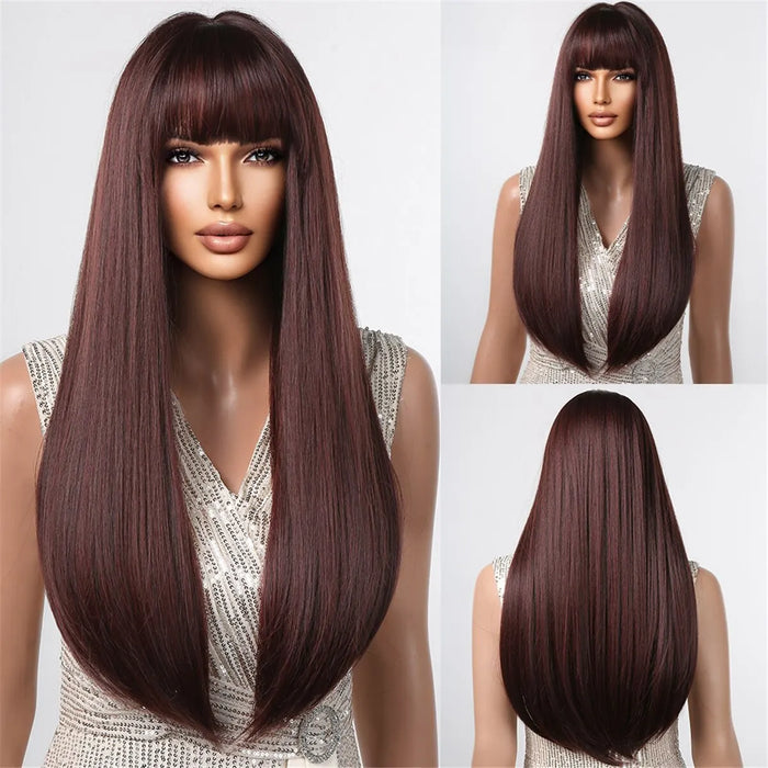 Long Straight  Synthetic Wig for Women Heat Resistant
