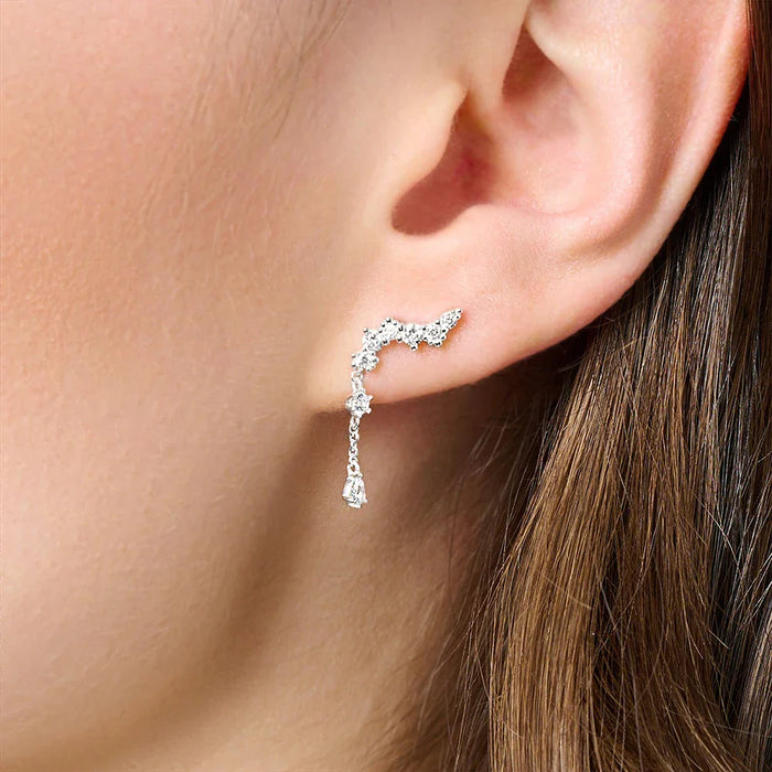 925 Sterling Silver Snowflake Necklace & Earring Set Trend