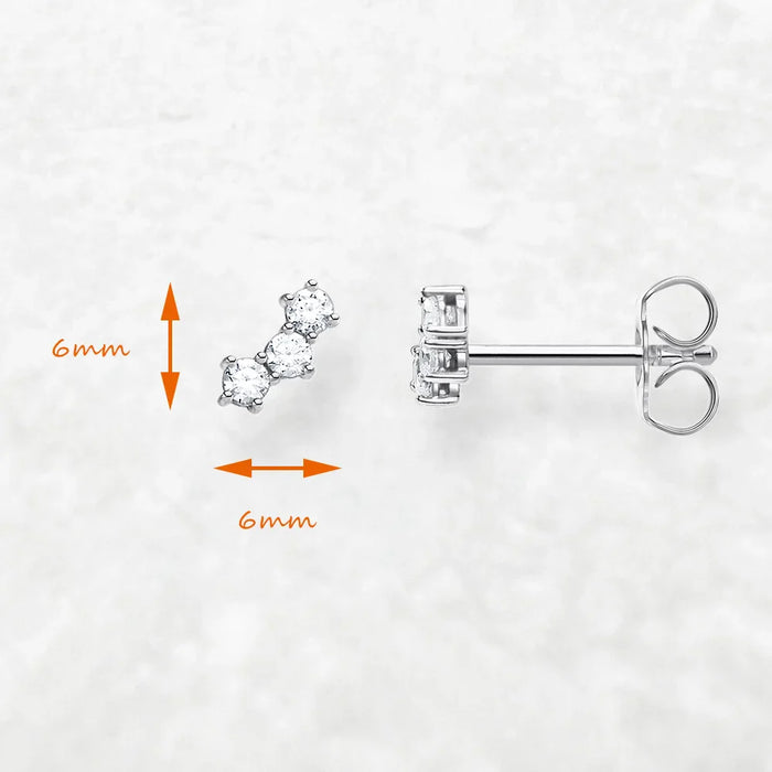 925 Sterling Silver Zircon Ear Studs For Women Elegant Gift