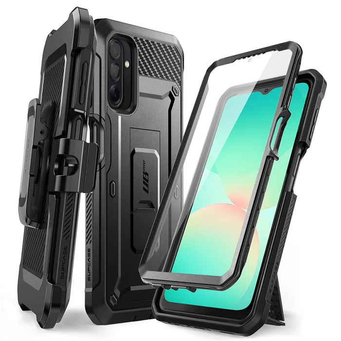 For Samsung Galaxy A26 Ub Pro Full-Body Rugged Phone Case With Built-In Screen Protector & Belt-Clip & Kickstand