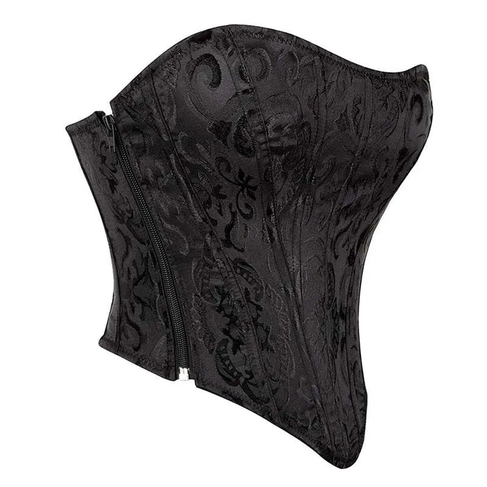 Summer Jacquard Lace Up Boned Corset Plus Size S-6Xl Zip Closure