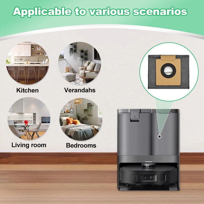 10 Pack Dust Bags For Eufy Clean X8 Pro / X10 Pro Omni Robot Vacuum Self-Empty Station Large Capacity Disposable Bag