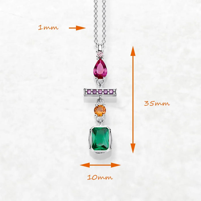 925 Sterling Silver Geometric Necklace Fashion Jewelry For Women