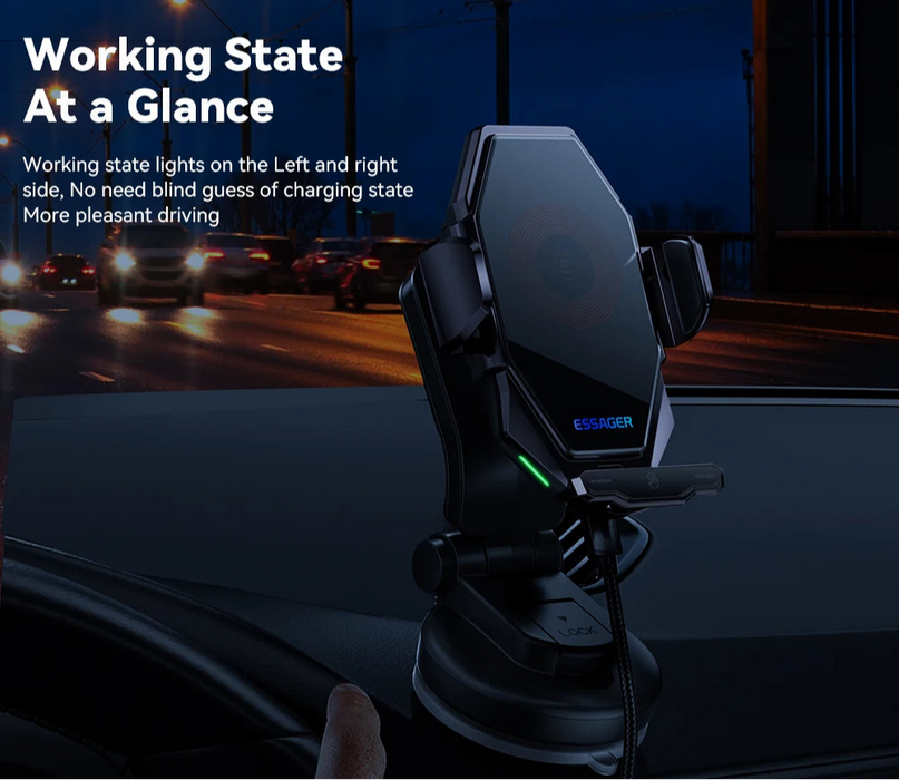 Dashboard Phone Holder 15W Wireless Qi Charger In Car Universal Air Vent Mount For Iphone Samsung Xiaomi Fast Charging