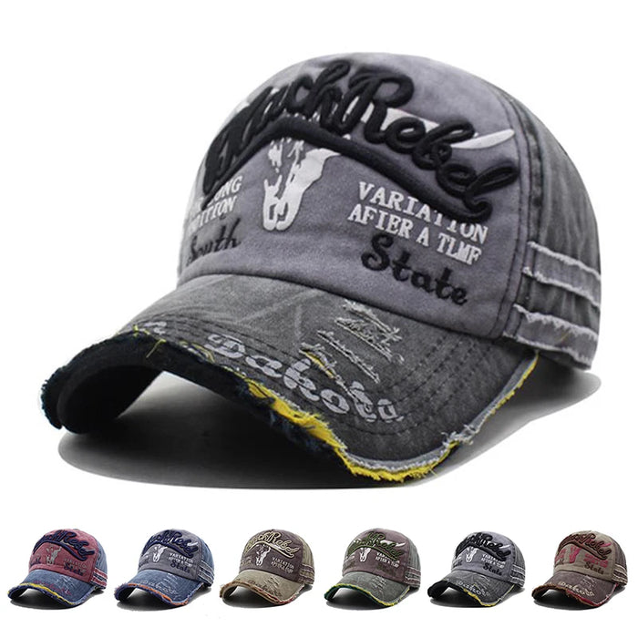 Embroidered Washed Baseball Cap Adjustable Outdoor Sun Hat