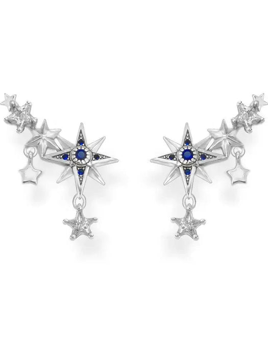 925 Sterling Silver Boho Star Ear Climber Earrings For Women