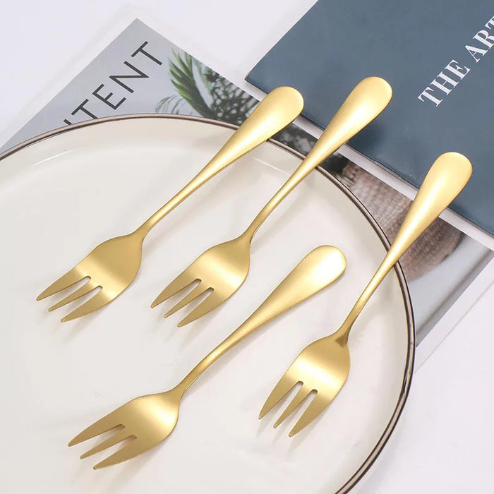 6 Piece Stainless Steel Fruit Fork Set Perfect For Entertaining