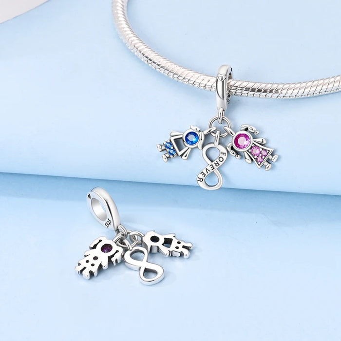925 Sterling Silver Sister Charm Pendant Fits Bracelet Diy Gift
