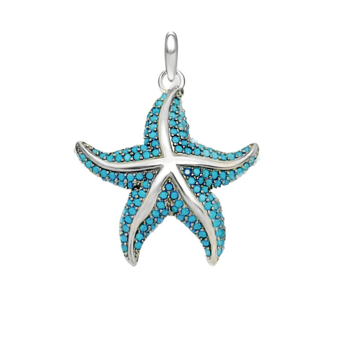 925 Sterling Silver Deep Sea Blue Oceanstar Pendant Gift For Women & Men